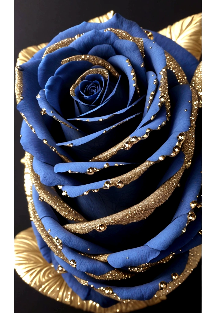 image of a rose mixed blue and black