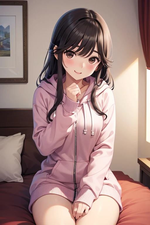 nsfw,

Gaoling loves flowers、 Shiny brown long hair、、Beautiful brown eyes、smile、Sparkling eyes, (fine grain)、Very detailedな目、Very detailed顔, Very detailed目, 

masterpiece, Highest quality, High resolution, (Highest quality,masterpiece:1.2),Absurd,High resolution,Very detailedな,Very detailed,32k,8K resolution, Intricate details,Movie Scenes,Detailed Background,alone,Dynamic Angle, masterpiece, Highest quality, High resolution,

masterpiece, Highest quality, High resolution, hmhy1, Long sleeve, Pink Striped Hoodie, Lower the hood, Medium chest, zipper, Sleeves are longer than the wrist, barefoot, Thighs, indoor, bed,