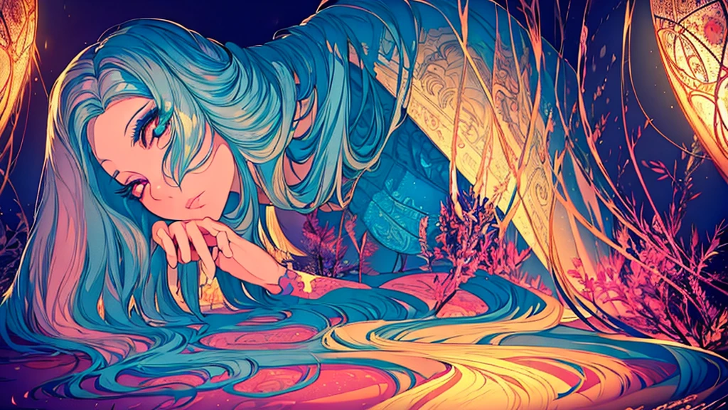 1girl, alice in wonderland, fairytale, beautiful detailed eyes, beautiful detailed face, beautiful detailed lips, long eyelashes, whimsical, fantastical, colorful, dreamlike, highly detailed, 8k, hyperrealistic, photorealistic, intricate, complex, magical, enchanting, vibrant colors, dramatic lighting, cinematic composition, dynamic pose