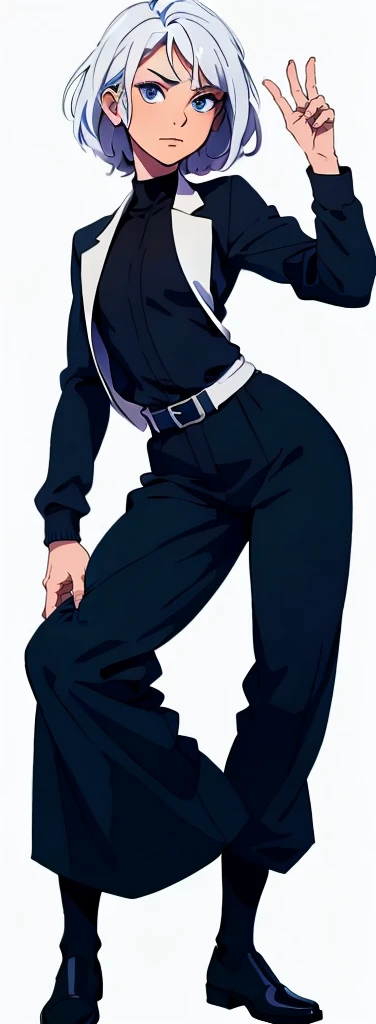 Android 18, personagem Feminina, extremamente realista, muito linda, Fitness, bunda grande, pernas grossas, 8K, Saia Azul Jeans