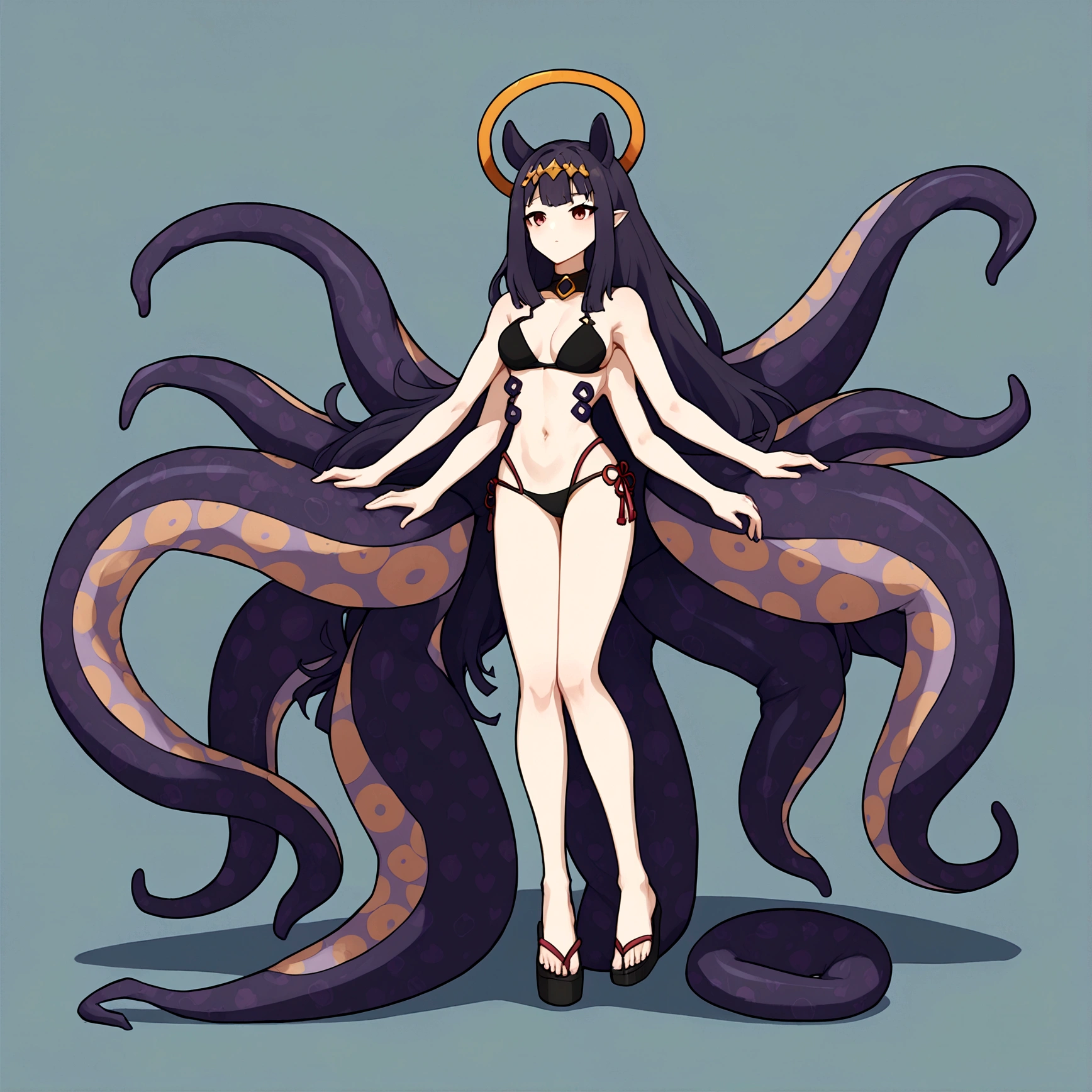 Yamato, ninomae halo, ninomae tentacles, 4 arms, full body.