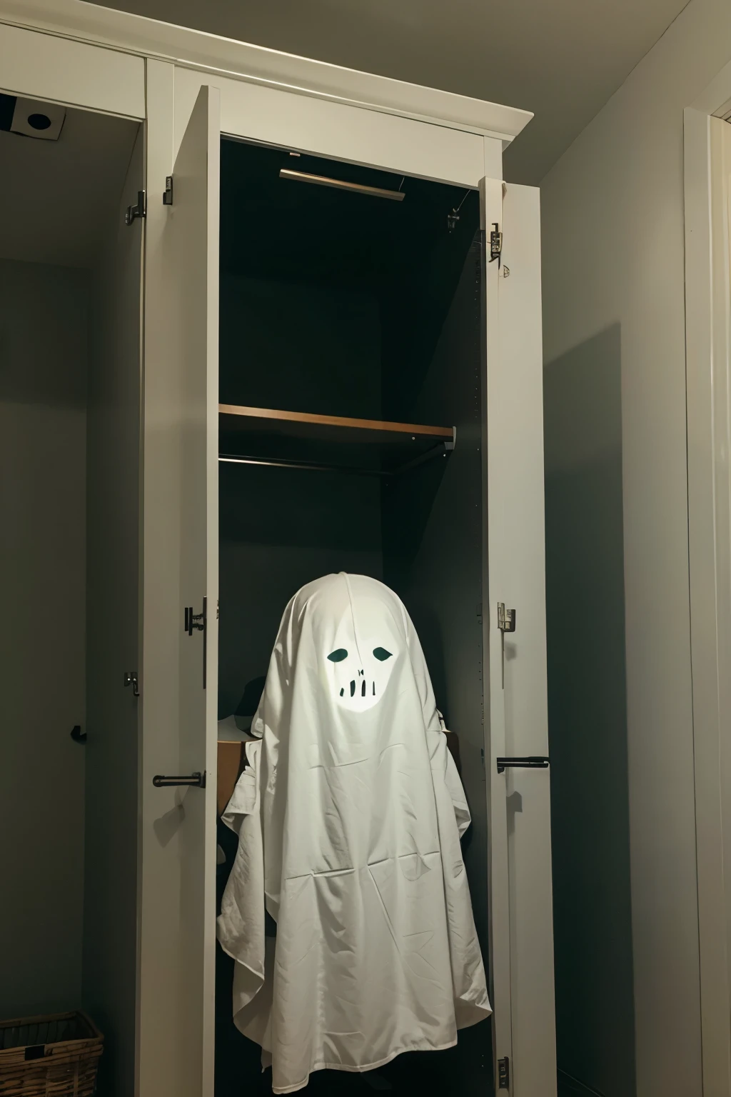 Scary ghost on wardrobe 