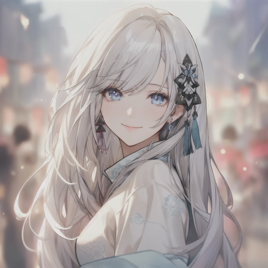 Anime girl with long white hair and blue eyes in the city, White-haired God, Beautiful anime portraits, Detailed portrait of an anime girl, Perfect white hair girl, Beautiful Anime Girls, Beautiful Anime Women, White Hair Girl, Cute Anime Girl Portrait, palace , Girl in Hanfu, From Girls Frontline, guweiz on pixiv artstation, ”Beautiful Anime Women