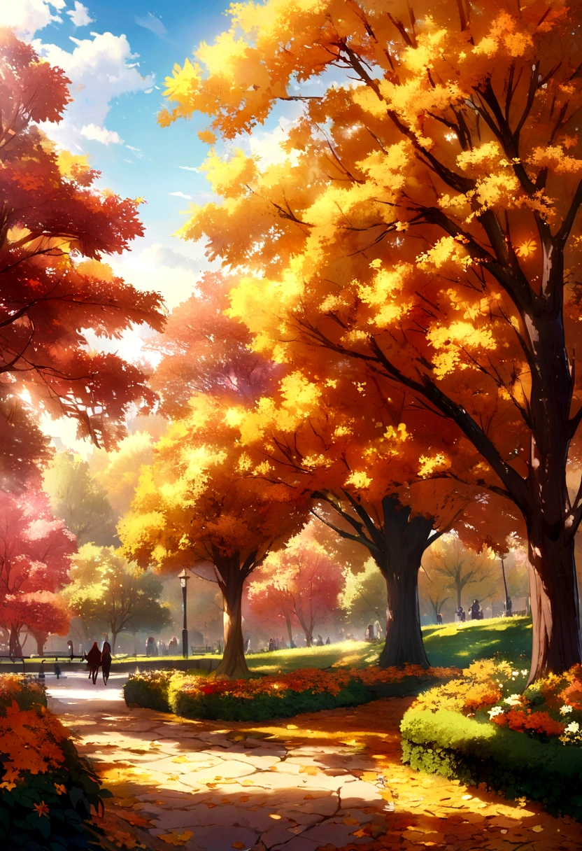 a beautiful place in central park in autumn