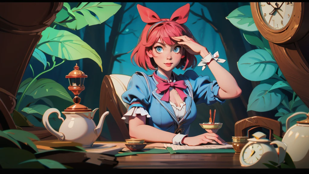 Make a thumbnail for YouTube of a video about Alice in Wonderland