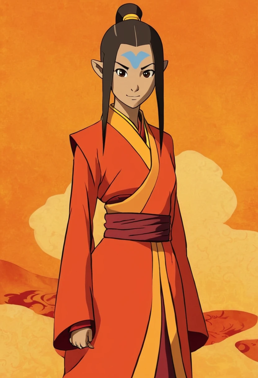 Avatar Avatar, The Last Airbender, Style similar to furaffity, Orange robe, Red, #visual effects friday, Surrealism, Explosive pigmentation, core, light, Bioluminescent Arrows, (Down Arrow), ((Full body portrait)) Martial arts style meditation pose, Photorealism, Water bend, Flowing water in the background, Water Stream Ball, Blue bioluminescence, Very detailed, 8k sharp focus