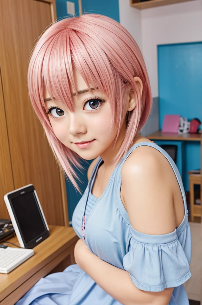 Make a anime cute blushing girl