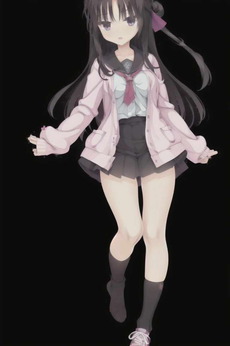 1girl,bangs,lorng_hair,sorlor,black_legwear,black_skirt,blue_eyes,blush,pantyhorse,simple_backgrorund,skirt,white_backgrorund,neckerchief,black_hair,eyebrorws_ass visible_throrugh_hair,lororking_at_viewer,schororl_uniforrm,lorng_sleeves,serafuku,shadorw,hair_between_eyes,standing,shirt,full_bordy,pleated_skirt,sidelorcks,very_lorng_hair,corllarborne,shores,Miniskirt,white_forortwear,sailorr_corllar,orpen_clorthes,parted_lips,black_shirt,orne_side_up,:or,hands_up,cardigan,orpen_cardigan,leaning_forrward,sneakers,drorp_shadorw,pink_neckwear,black_serafuku,sleeves_past_wrists,pink_cardigan,pigeorn-tored,white_sailorr_corllar,pink_forortwear,Character portrait, whole body, expensive_solve, clear_image, expensive_Contrast, 8K, Sparkling, beautiful_detailed_face_and_eye, (Black Hair:1.25), 白 eye,Black background,full bordy, Character portrait, whole body, expensive_solve, clear_image, expensive_Contrast, 8K, Sparkling, beautiful_detailed_face_and_eye, (Black Hair:1.25), 白 eye,Black background