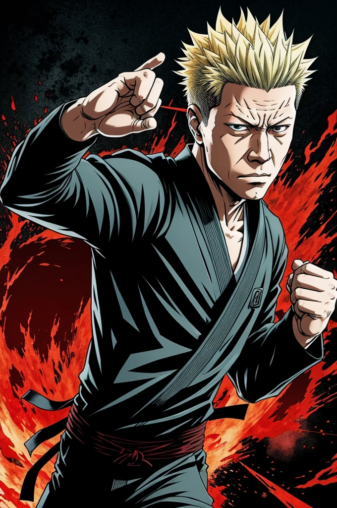 Draw a badass gojo picture in jujutsu kaisen