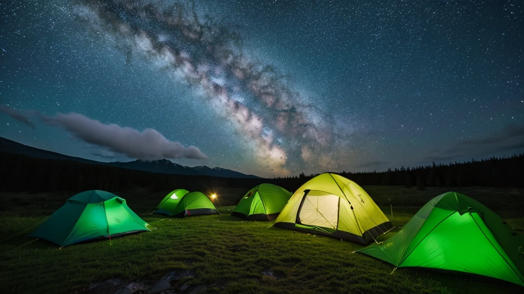 (masterpiece, 8K, UHD, photo-realistic:1.3), camping ground during heavy rain at night with cloudy sky, there are several camping tents with cloudy sky, in the middle of a dense pine forest during heavy rain at night with cloudy sky, the atmosphere is dark during heavy rain at night with cloudy sky