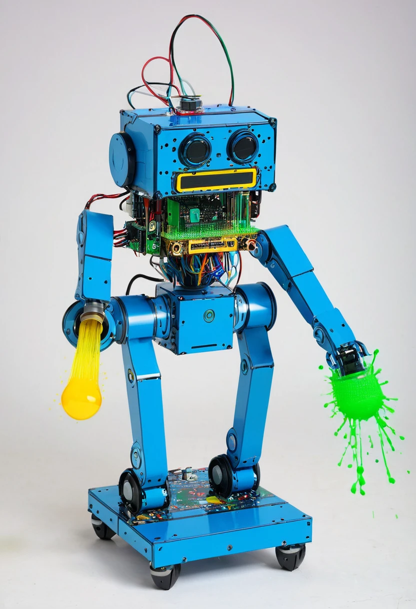 draw a color spraying automation robotic design depending on Arduino