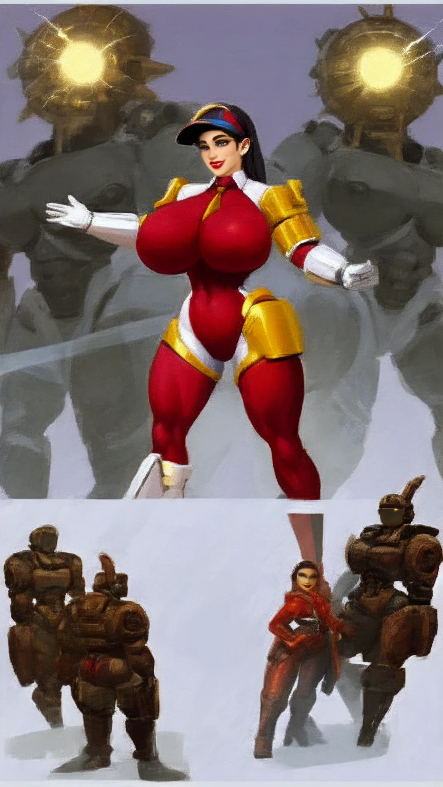 masterpiece, best quality, IncrsLowTier, electricity, glowing eyes zerotwo horns, hairband, necktie, red dress, pantyhose horns, hairband, red bodysuit, armlet, mecha horns, hairband, white bodysuit, white gloves, cap, red dress, white gloves, jacket on shoulders, pantyhose, cyber_armor body_suit,huge_breast, tall female, fulll body, sun light, smile,, sun aura,, boots, standing, smile, lips, red lips,,,{best quality}, {amazing quality} {best quality},{amazing quality},, {absurdres},{{highres}}, {very aesthetic}, {detailed}, curvy, tall, huge breast, character focus, white background,full-length portrait,, huge hips, huge muscles, huge thighs, curvaceous, venus figure,full body, full portrait