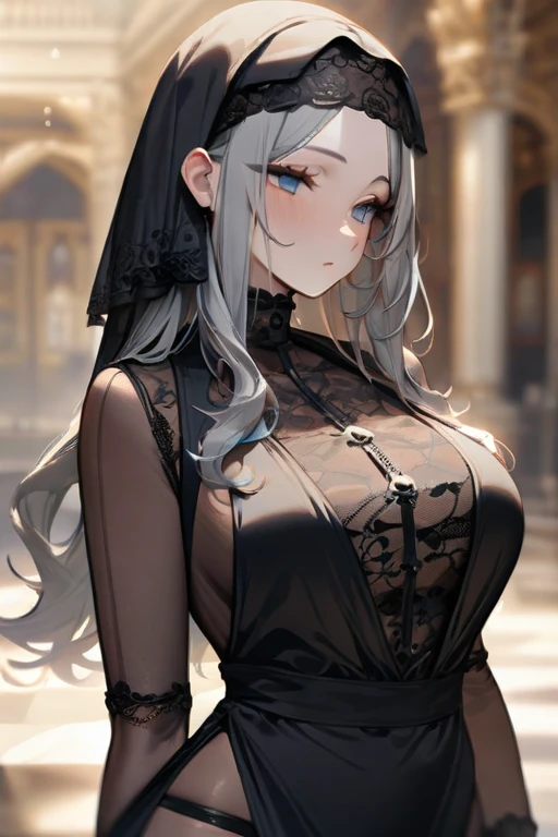 ((Best quality)), ((masterpiece)), (detailed), a nun in lace