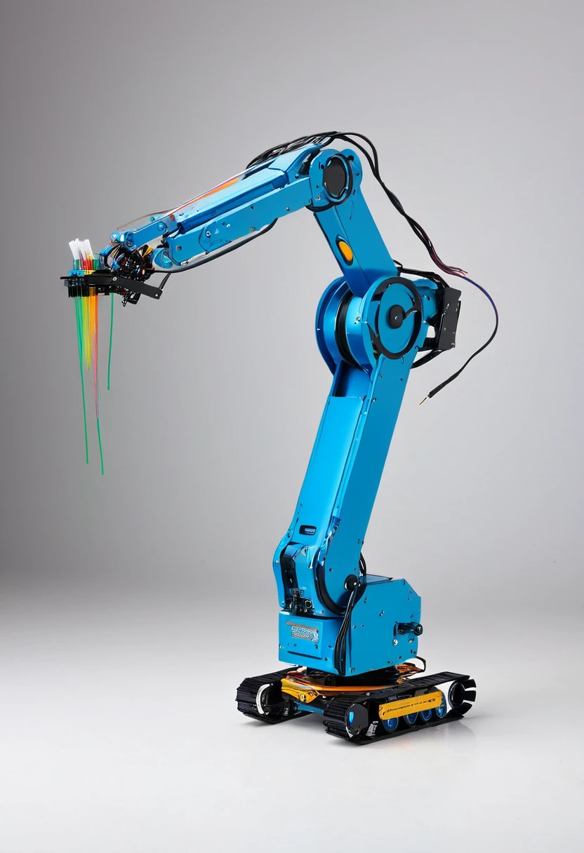 draw a color spraying automation robotic arm design depending on Arduino