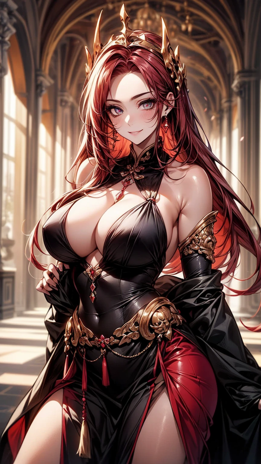 best quality, ultra high resolution, NSFW, hyper-detailed, intricately detailed, masterpiece, anime style, beautiful tall mature woman, mature woman around 28, white woman Milf, pink hair, long straight hair, blue amethyst eyes , looking elegant, compassionate and adorable;, beautiful and the most beautiful woman of all time, big bust, thin waist, Amazonian queen woman, wearing pink sakura Chinese oriental dress with long sleeves, pink flowered skirt, with blue details, perfect body , fit body, natural muscular body, six-pack (defined), modest hips, beautiful skin, ultra-oily and shiny skin, sexy and seductive Amazonian warrior queen Woman looking with love is happiness for the viewer, fierce and imposing sexy and beautiful face full of kindness and compassion, beautiful happy face with a caring look and a joyful smile full of love, kindness and compassion, Standing in a lush and mysterious daytime RPG fantasy dungeon, Sun highlighting his body, fantasy, Looking at the viewer with a happy looking expression and a loving smile at the viewer, cowboy photo, portrait, Alone, Alone, 1 woman, looking at the camera with a happy and loving smile at the viewer, detailed body, detailed hair, detailed face, ready into a fight to protect you, she loves you more than anything, she will fight for you