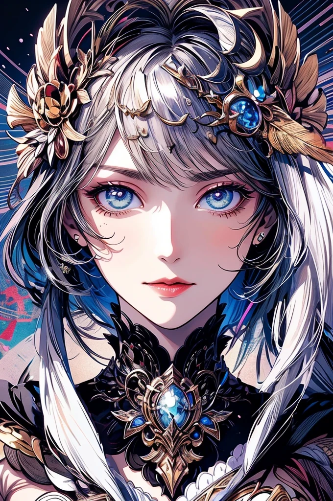 (masterpiece,Top,Official Art,Beautiful Beauty:1.2),(1girl:1.3),Extremely detailed,Colorful,The most detailed,(Watercolor:1.3),Optical Hybrid,Playful pattern,Lively texture,Rich colors,Unique visual effects