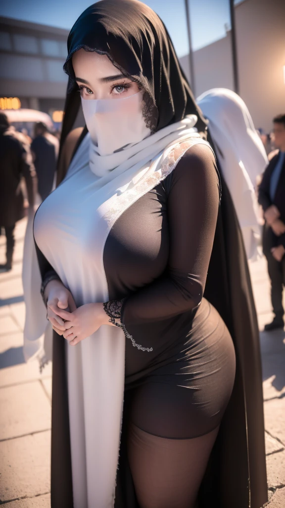 8k, top quality, masterpiece: 1.2), (realistic, photo-realistic: 1.37), very detailed, ((((1 girl))),big ,sexy clothes, detailed ,veil,(((with man))),(((in intimate relationship))), detaill,solo, beautiful details,