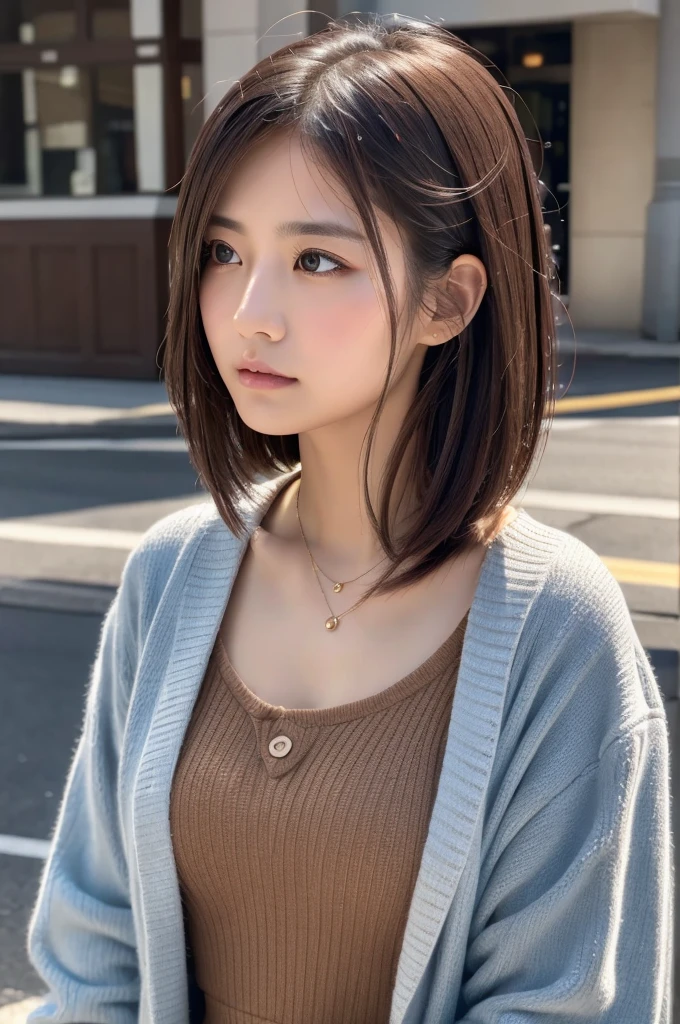 8K, Highest quality, masterpiece:1.2), (Realistic, photo-Realistic:1.37), Highest quality, masterpiece, Beautiful young woman, Pensive expression, Thoughtful expression, Elegant clothing, Tie your hair back, Messy mood, Movie Background, tired, Light skin tone