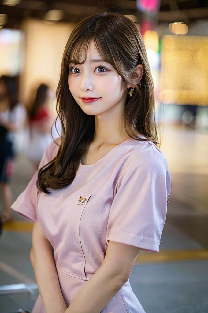 (masterpiece:1.5)、(Realistic:1.5)、(Highest quality:1.4、8K、RAW Photos)、 Ultra-high resolution、Professional Lighting、Perfect dynamic composition、Film Grain、chromatic aberration、(Bokeh:1.1)、 Frank、Sophisticated、charm、超Realistic、High detail、Golden Ratio、 girl)、細身のgirl、繊細でcharmgirl、Cute Woman:1.4、 Serious expression、Looking at the audience、Light brown hair、Shiny Hair、Hairstyle: Long Hair、 Realistic looking skin、 smile、Beautiful Eyes、double eyelid、Thin arms、registered nurse、hospital