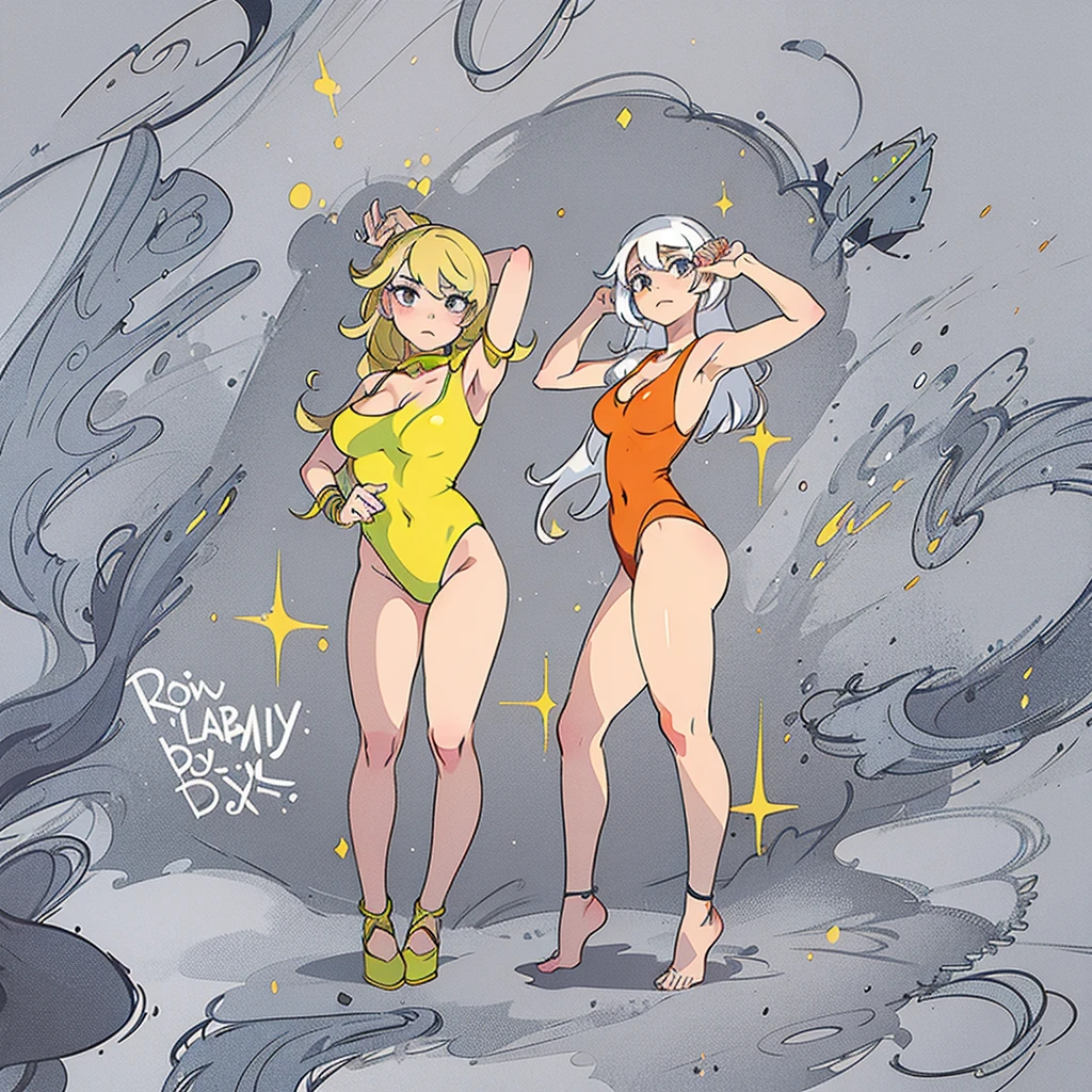 (in Flat Colors ), (keep the pose), (sexy body)