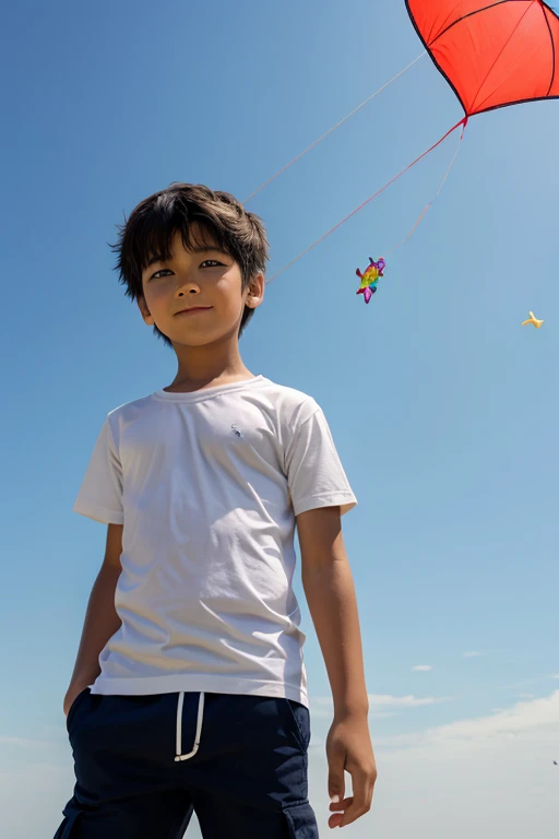 A boys with flying kite