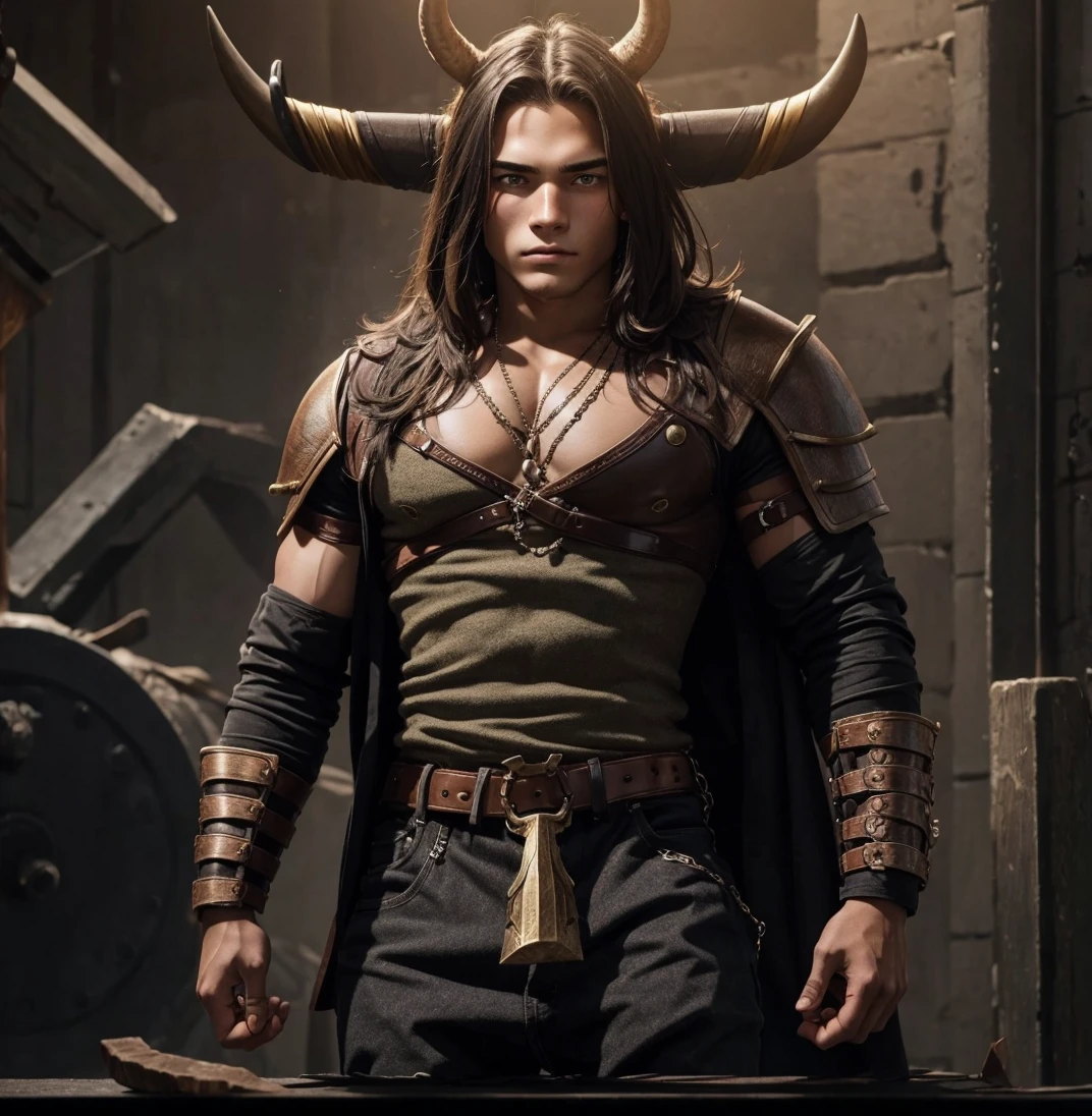 Minotaur warrior, teenager 20y.o.