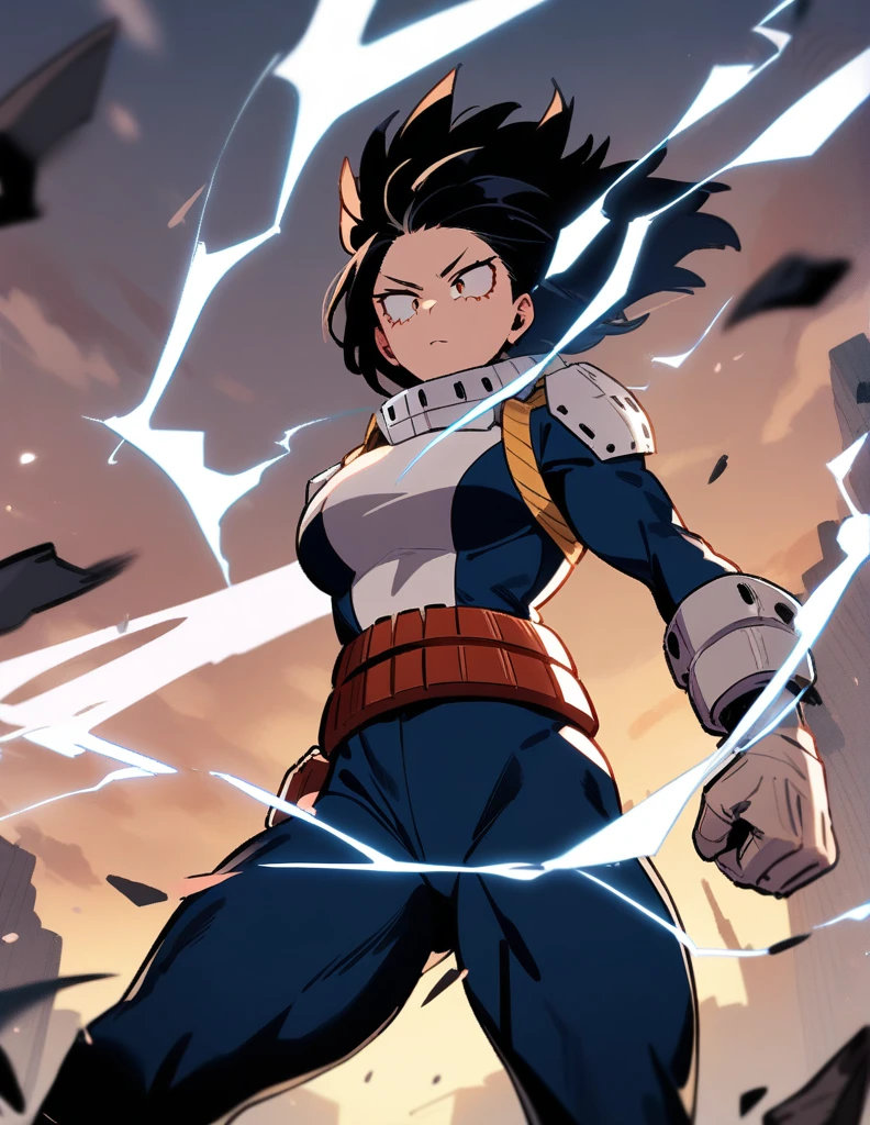 1boy, female focus, boku no hero academia, injury, electricity,, masterpiece, best quality, very aesthetic, absurdres