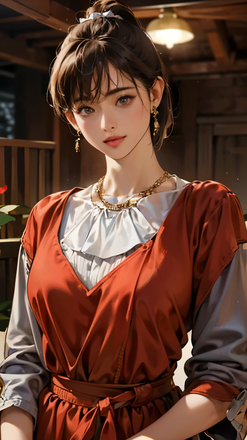 (8K、Raw photo、Highest quality、Masseter muscle area:1.2)、Ultra-detailed、Ultra-high resolution、(Realistic、Realistic photos:1.37)、Portrait、High-resolution RAW color photos、Professional photography、hVery detailed and beautiful、Very detailed、8K Picture Wallpaper、Amazingly detailed、Large file size、Official Art、HVery detailed CG Unity 8K wallpapers、hVery detailed beautiful girl、Very detailed顔、Very detailed目、Very detailed皮膚、Very detailed指、hVery detailed nose、Very detailed詳細な口、Perfect Anatomy、Detailed Background、Detailed clothing、1 girl、(20:1.2)、20th Generation、cute、Realistic bPetite、White skin、Glowing Skin、The body is slim、Black-haired、((short hair))、((ponytail))、(Blunt bangs: 1.2)、cute、Zola々right、cute faces、A vivid face、Delicate eyes、Source Order、((Party Venue))、((A woman in a modest red dress))、(((Full nudity)))、((Backward shot))、((Full Body Shot))、((A dreamy look))、Earrings、necklace、Looking into the camera、Cowboy Shot、Positive、Standing posture、Contrapo、Dynamic Lighting、((Firm D-cup milk))、