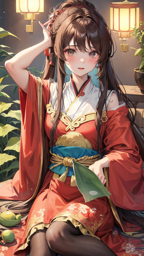 绝代夜满月1女China风antiquity姐妹御姐微笑棕发Princess剪麻花辫双丸浅粉红唇, calm, Intellectuals, Zhongfa, Green Student, hairpin, Peach Blossom, Red clothes,masterpiece, best quality, Married woman, aldult, Chinese, China, elder sister, hairpin,Brown hair, Princess,Full of maternal love,purely,blush,Passionate,Mother,Mature,Beautifully,wife,Pantyhose,Shy,happy,Loveable,发hairpin,Double tail,antiquity