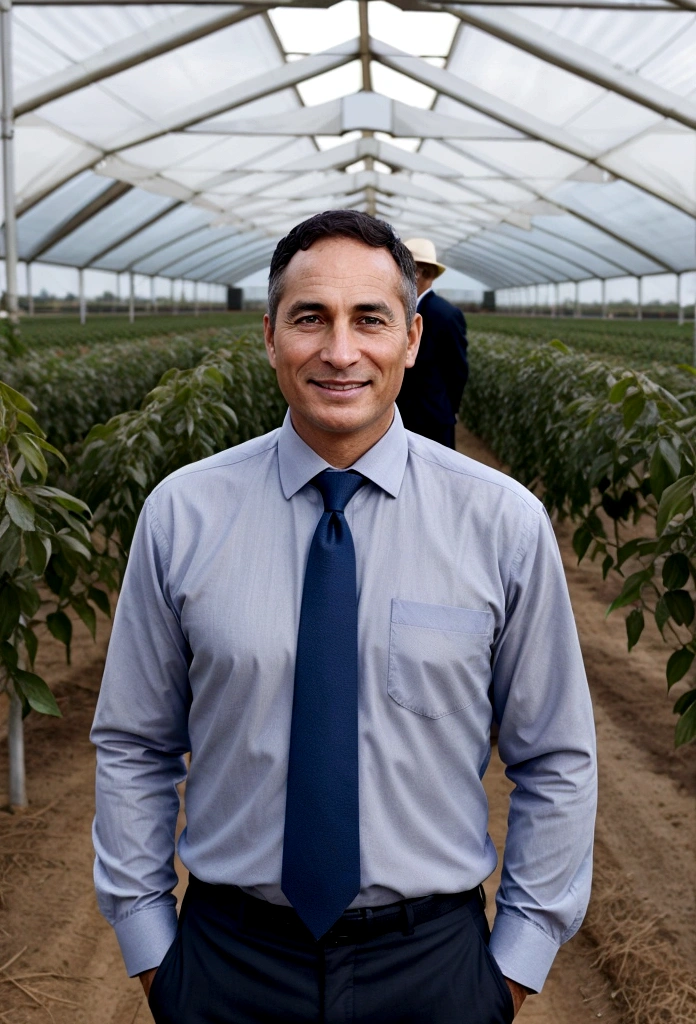 BUSINESSMAN IN A SOY FARM