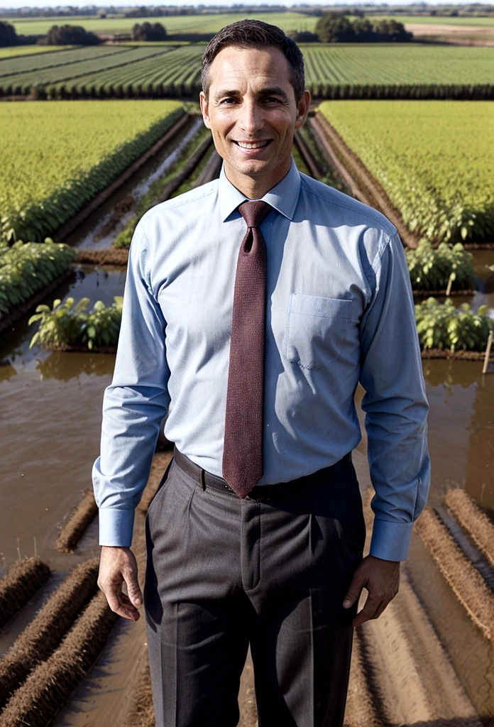 BUSINESSMAN IN A SOY FARM