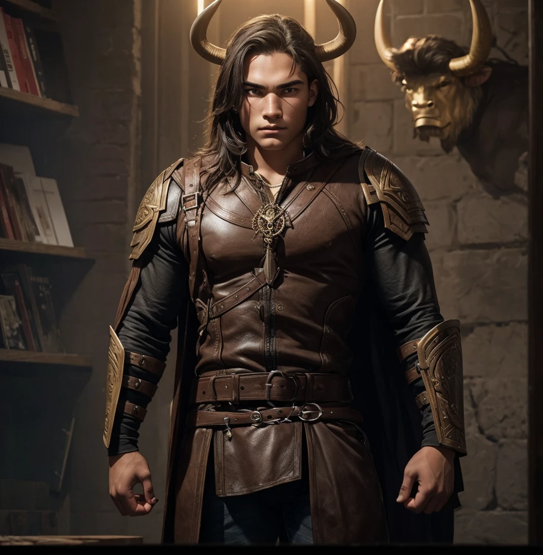 Minotaur bull faced warrior, ager 20y.o.