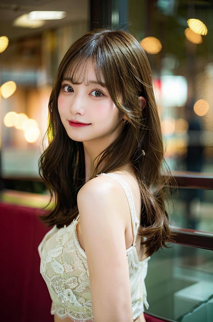 (masterpiece:1.5)、(Realistic:1.5)、(Highest quality:1.4、8K、RAW Photos)、 Ultra-high resolution、Professional Lighting、Perfect dynamic composition、Film Grain、chromatic aberration、(Bokeh:1.1)、 Frank、Sophisticated、charm、超Realistic、High detail、Golden Ratio、 girl)、細身のgirl、繊細でcharmgirl、Cute Woman:1.4、 Serious expression、Looking at the audience、Light brown hair、Shiny Hair、Hairstyle: Long Hair、 Realistic looking skin、 smile、Beautiful Eyes、double eyelid、Thin arms、Top quality, 1 beautiful woman in lingersuits posing for a picture in front of a window, lace underwear, cutecore, sexy pose, lingerie, light green lace, attractive pose, flapper bob hair