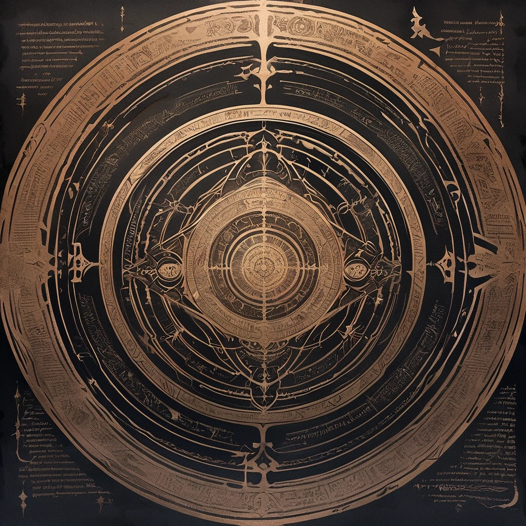 circle, Convoluted, Fantasia, Ancient writings, Black backgroun, Fantastical, magic circles, planar,　fine print, fine shape, bilaterally symmetrical, Geometry learned,  no human, background only, shadowverse style, anime