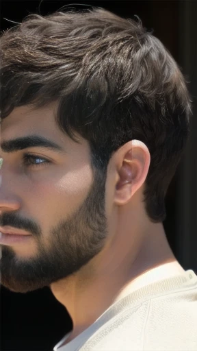 a judaean man short hair focus in face