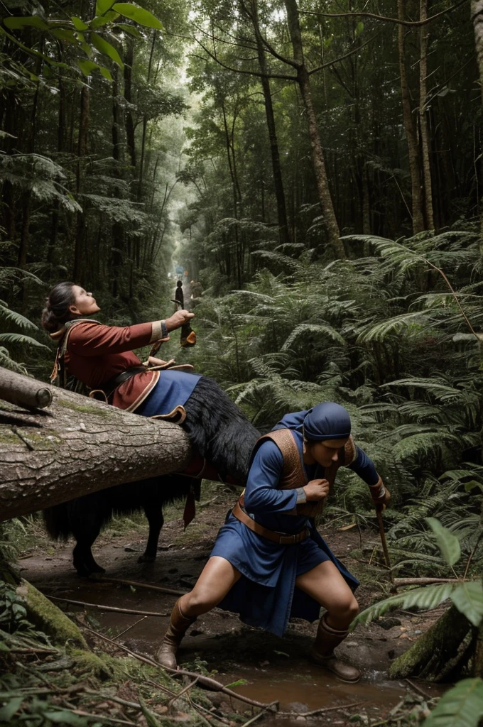 With some attacks made by Pom-bero, the forest vigilante manages to dodge while continuing to flee., without compassion Pom-bero continued attacking, pressing the Vigilante to be injured and stop her, about to reach the mountains, For a second the Vigilante was careless, like a shadow Pom-bero crosses in front looking to grab Os, the guard avoids by placing herself in the middle, and is seriously injured by the Azaña achieved by Pom-bero, Os falls to the ground with the forest watcher, after being seriously injured she tries to recover, the heavy rain minimized the view. He wakes you up, regains consciousness and looks at his Godmother with her wound in serious condition...