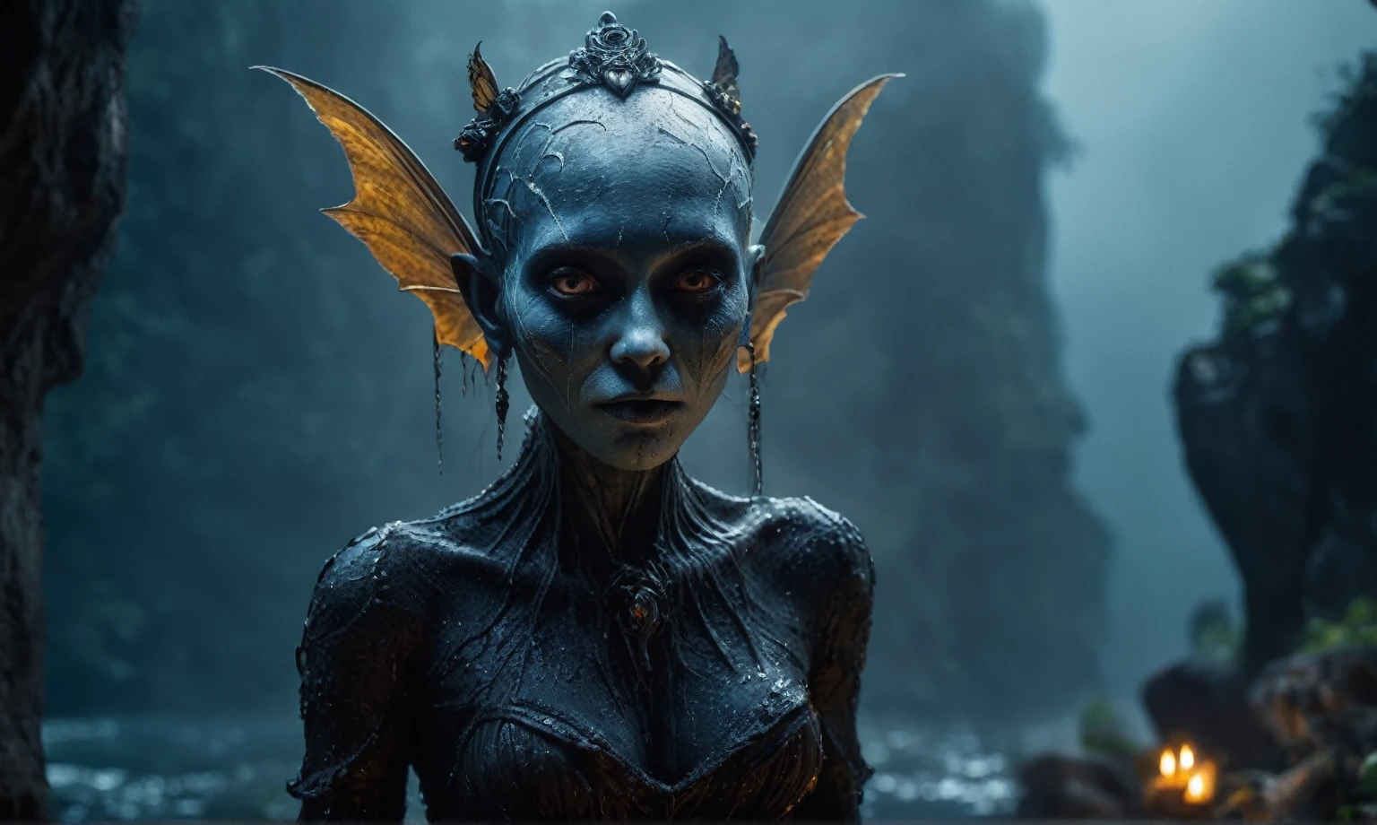 full body length,Magical plant ghost of dead flower, ghost flower,carismatic，Incredible，terror
,extremely detailed,intricate details,eyes extremely detailed, high detailed eyes,16k resolution, realistic humid skin,extremely intricate details,Epic Realistic,face anatomically correct,Ultra HD,HDR, natural skin textures, hyper realism,realistic skin texture, hyper detailed,extremely Realism,Ultra Detailed,body logically correct,full body length shot,beggar graphite Manganite sparas, wants eat,survival in criminal city of future,Cinematic,soft colors, Technicolor,natural skin textures, hyper realism, hyper detailed,Extremely detailed,High contrast,Masterpiece,Realistic,Ultra Detailed, intricate details,realistic humid leather,extremly intricate,Epic Realistic, cinematic style,irina yermolova,high contrast,hdr,extremely detailed, [deep night landscape],masterpiece,intricate details,faded,eyes extremely detailed, high detailed eyes,16k resolution,RAW,retina, Nikon Z9,China,Songbird,orc,Li River in Guangxi Zhuang of China,tkt style, Pisces, pointed ears，perfect, ginger，transition between two art styles, Ink painting to photorealism, Double contact, X-ray, Creative, vivid light, masterpiece, fantasy, Abstract, Surrealism, super detailed, high resolution, stop:35,(((creature with a spectral and ghostly appearance)). Her skin is pale, almost translucent.wears dark, torn clothes that float around him, as if permeated by an aura of mourning. Its appearance is complemented by details such symbols of gothic elements, further emphasizing its dark air. is  haunted and tormented entity,pixar movie still,

