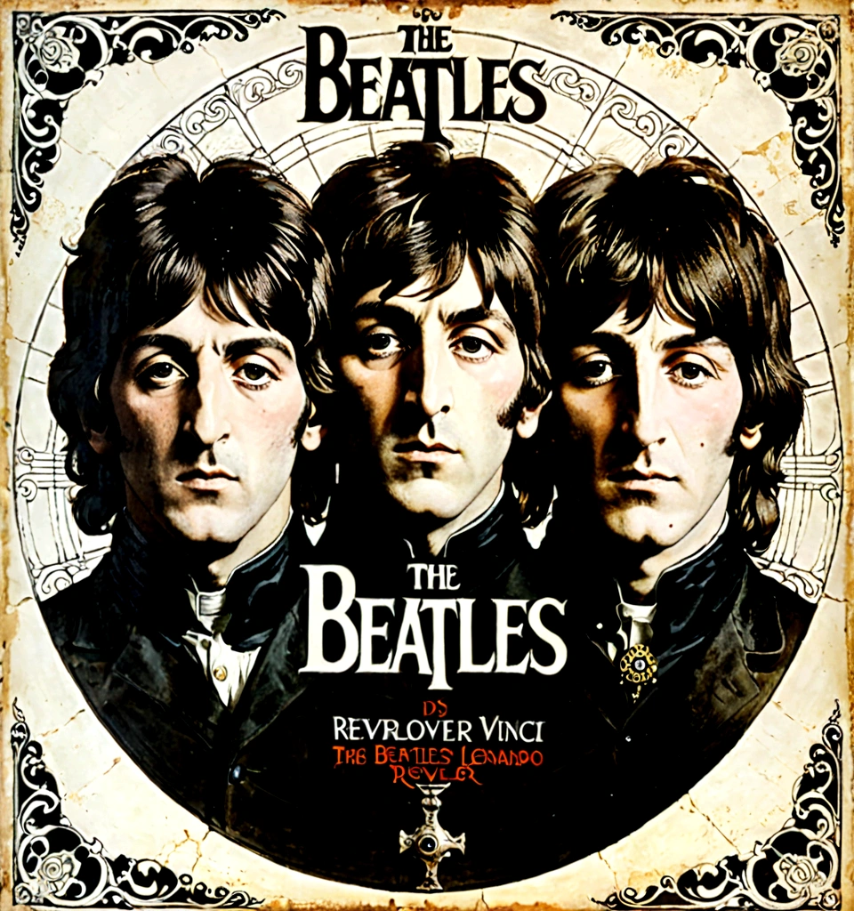 Cover of Beatles "Revolver" album, by Leonardo Da Vinci
