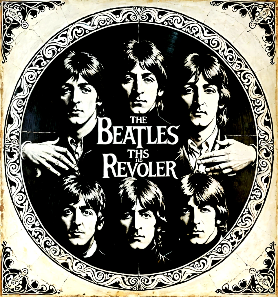 Cover of Beatles "Revolver" album, by Leonardo Da Vinci