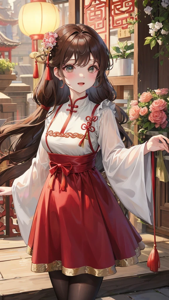 绝代夜满月1女China风antiquity姐妹御姐微笑棕发Princess剪麻花辫双丸浅粉红唇, calm, Intellectuals, Zhongfa, Green Student, hairpin, Peach Blossom, Red clothes,masterpiece, best quality, Married woman, aldult, Chinese, China, elder sister, hairpin,Brown hair, Princess,Full of maternal love,purely,blush,Passionate,Mother,Mature,Beautifully,wife,Pantyhose,Shy,happy,Loveable,发hairpin,Double tail,antiquity