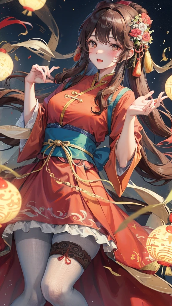 绝代夜满月1女China风antiquity姐妹御姐微笑棕发Princess剪麻花辫双丸浅粉红唇, calm, Intellectuals, Zhongfa, Green Student, hairpin, Peach Blossom, Red clothes,masterpiece, best quality, Married woman, aldult, Chinese, China, elder sister, hairpin,Brown hair, Princess,Full of maternal love,purely,blush,Passionate,Mother,Mature,Beautifully,wife,Pantyhose,Shy,happy,Loveable,发hairpin,Double tail,antiquity