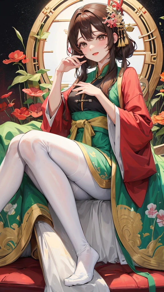 绝代夜满月1女China风antiquity姐妹御姐微笑棕发Princess剪麻花辫双丸浅粉红唇, calm, Intellectuals, Zhongfa, Green Student, hairpin, Peach Blossom, Red clothes，masterpiece, best quality, Married woman， aldult, Chinese, China, elder sister,   hairpin，Brown hair, Princess，Full of maternal love，purely，blush，Passionate，Mother，Mature，Beautifully，wife，Pantyhose，Shy，happy，Loveable，发hairpin，Double tail，antiquity