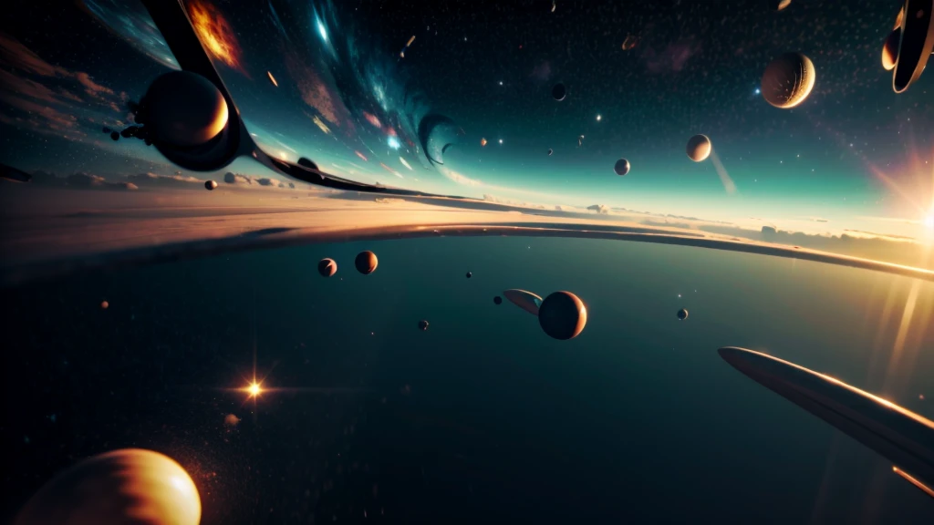 VERY CLOSE BLACK PLANETS ALMOST TOUCHING IN THE MIDDLE OF SPACE. 4k image, HIGH RESOLUTION AND HYPER REALISTIC, FILM DAYLIGHTING, CLOUDY DAY WITH FOG FURIOUS SUNSET SHOWS GRAVITATIONAL FIELD ABSORBING AND RELEASING MATTER MUTUALLY
