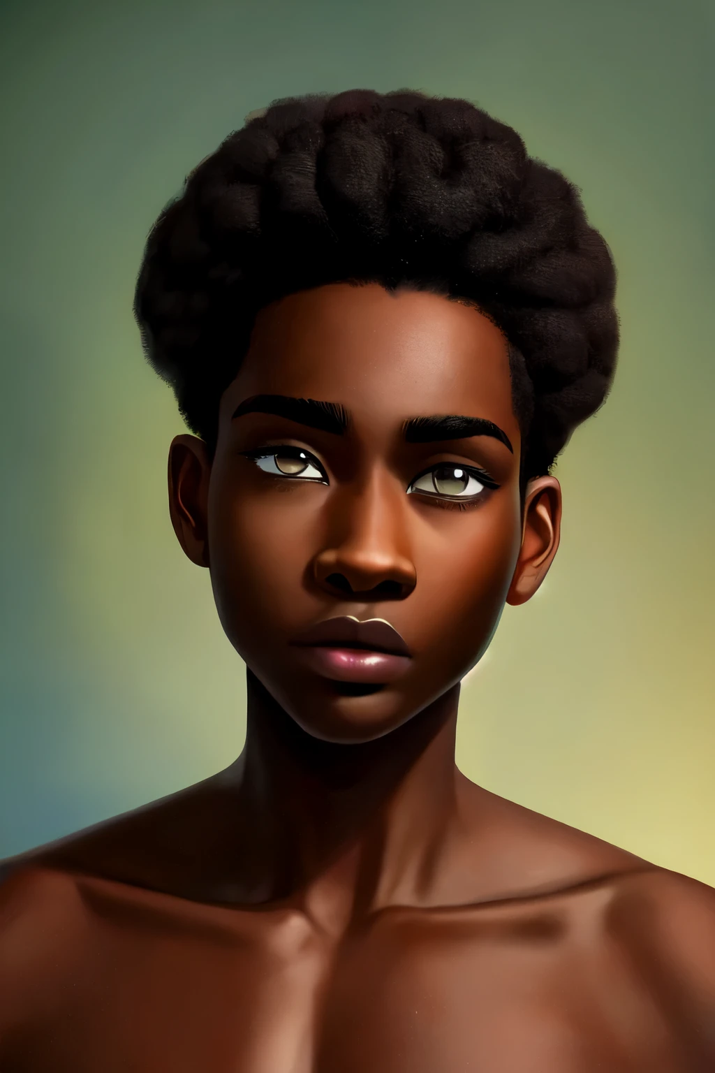 a black person with thoughtful facial expression