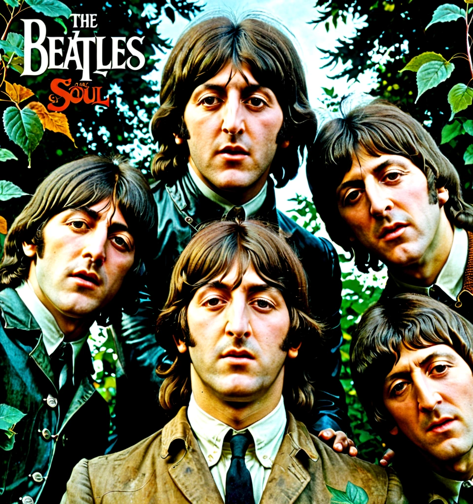 Cover of Beatles "Rubber Soul" album, by Leonardo Da Vinci