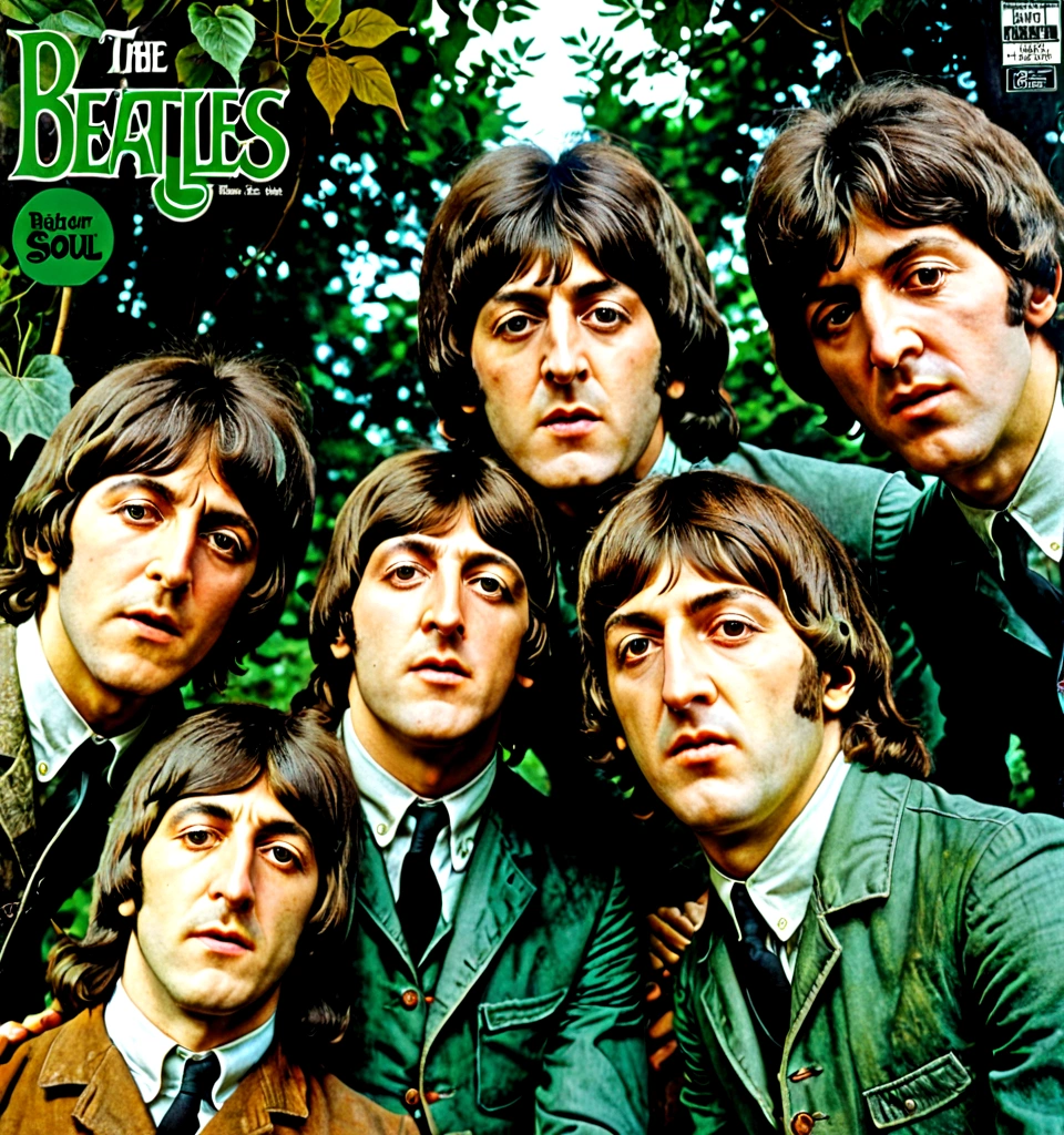 Cover of Beatles "Rubber Soul" album, by Leonardo Da Vinci