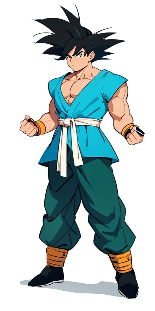 Hold the pose, but draw with flat colors, cel shading, limited color palette and simplified lighting. The body must be muscular and athletic.