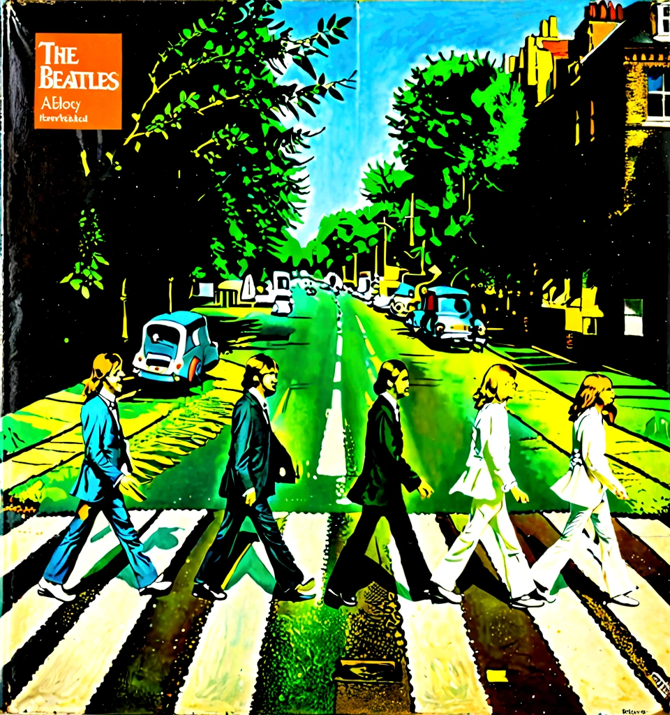 Cover of Beatles "Abbey Road" album, by Rembrandt