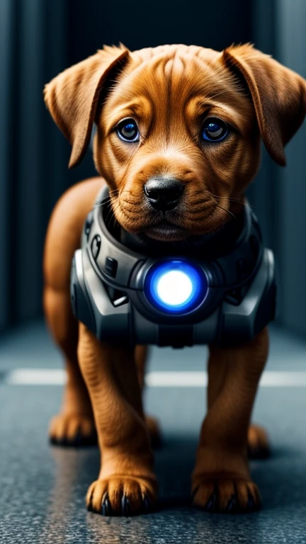 puppy, sci fi, robotic, fear, robotic eyes