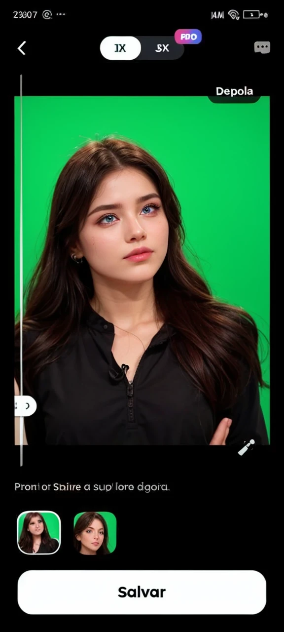 Make her eyes blue